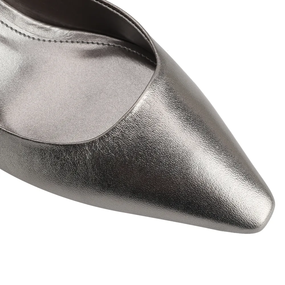Scarpin Couro Prata - imagem 6