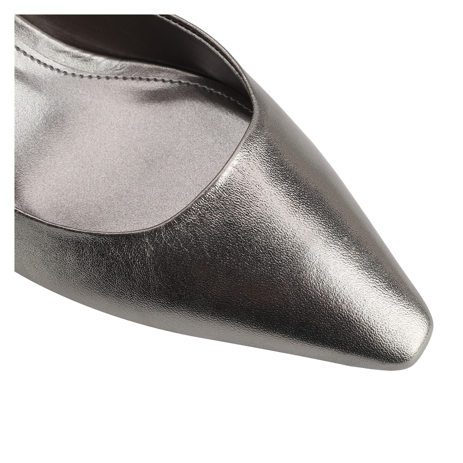 Scarpin Couro Prata