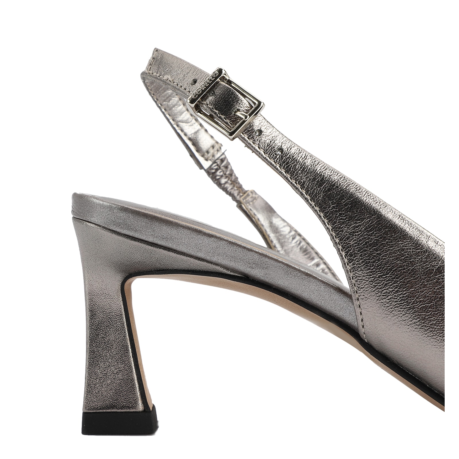 Scarpin Couro Prata