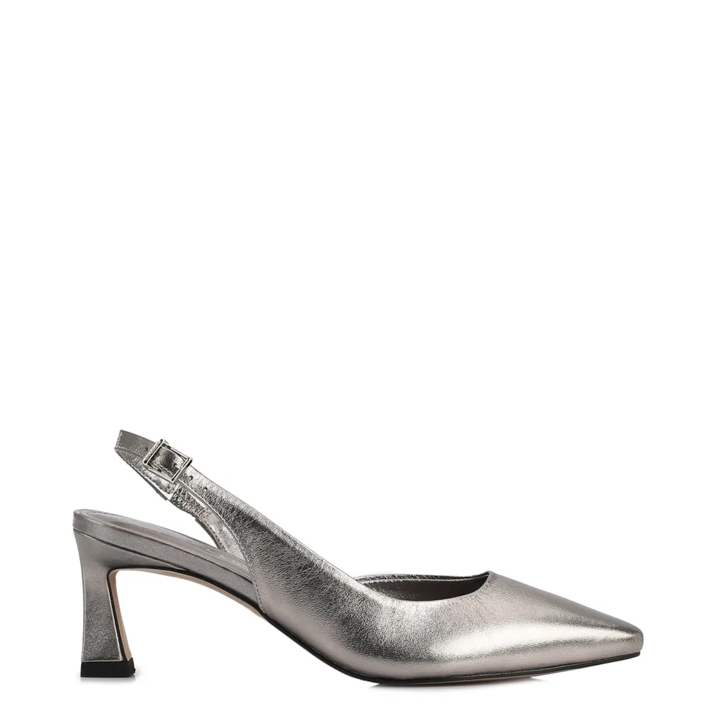 Scarpin Couro Prata - imagem 2