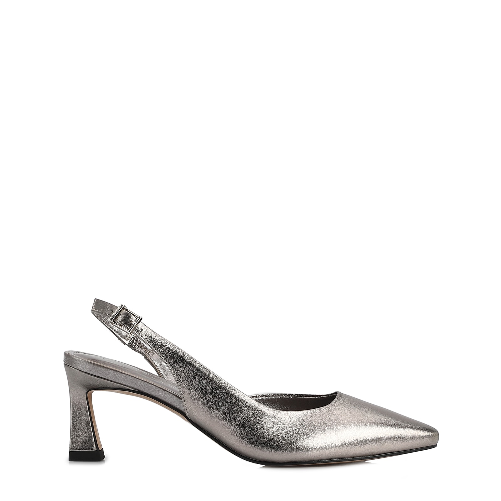 Scarpin Couro Prata