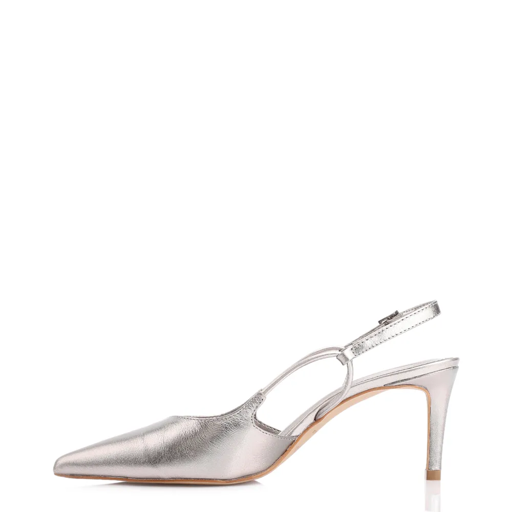 Scarpin Couro Prata - imagem 4