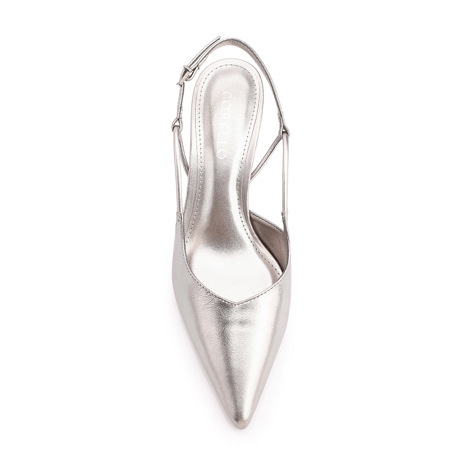 Scarpin Couro Prata