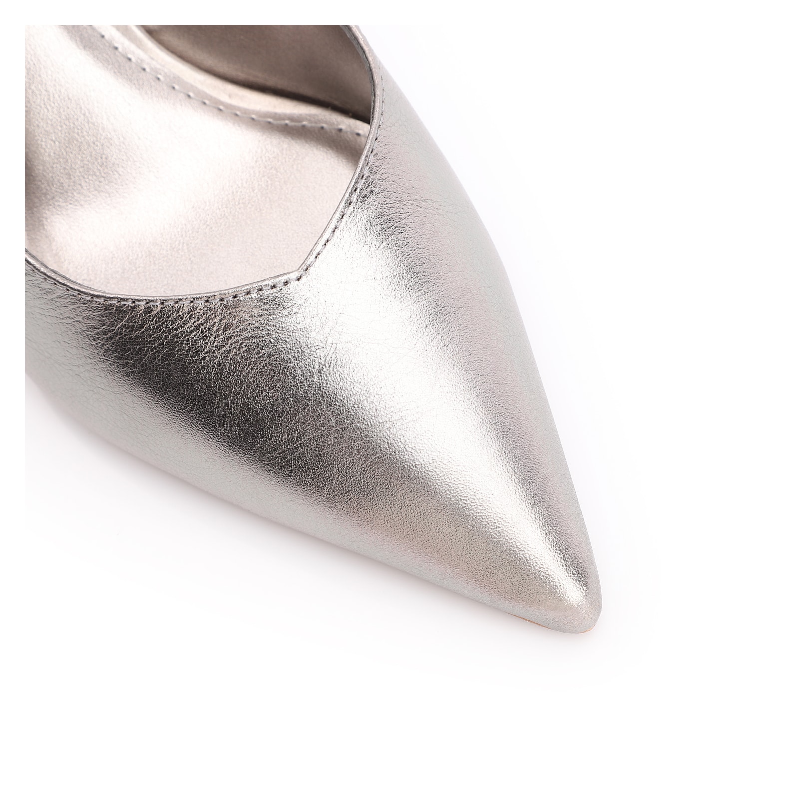 Scarpin Couro Prata