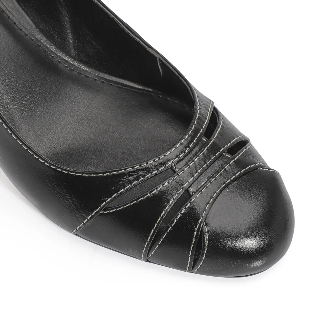 Scarpin Couro Preto - imagem 6