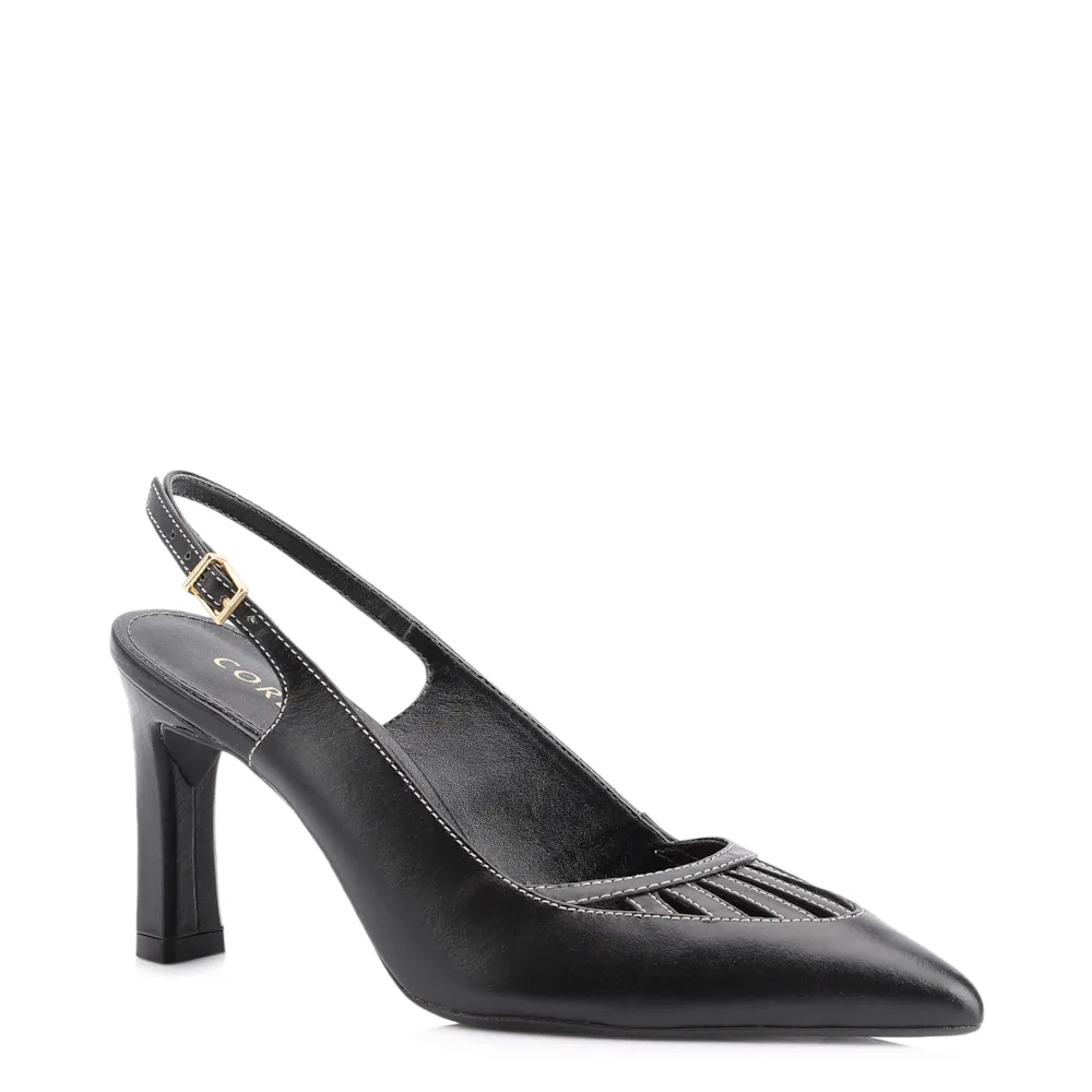 Scarpin Couro Preto