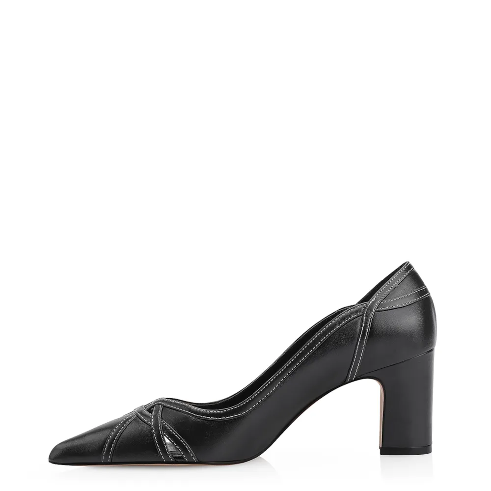 Scarpin Couro Preto - imagem 4