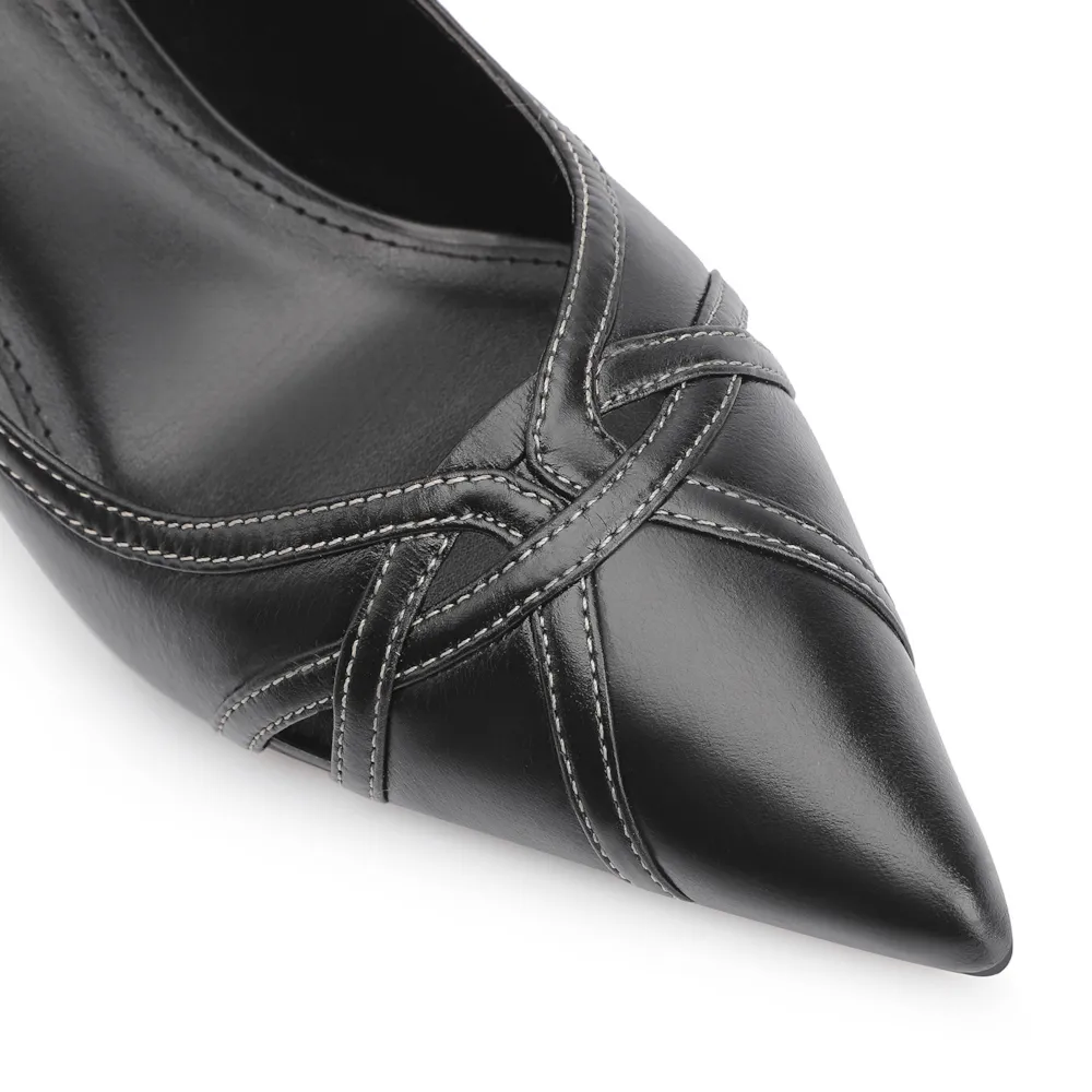 Scarpin Couro Preto - imagem 6