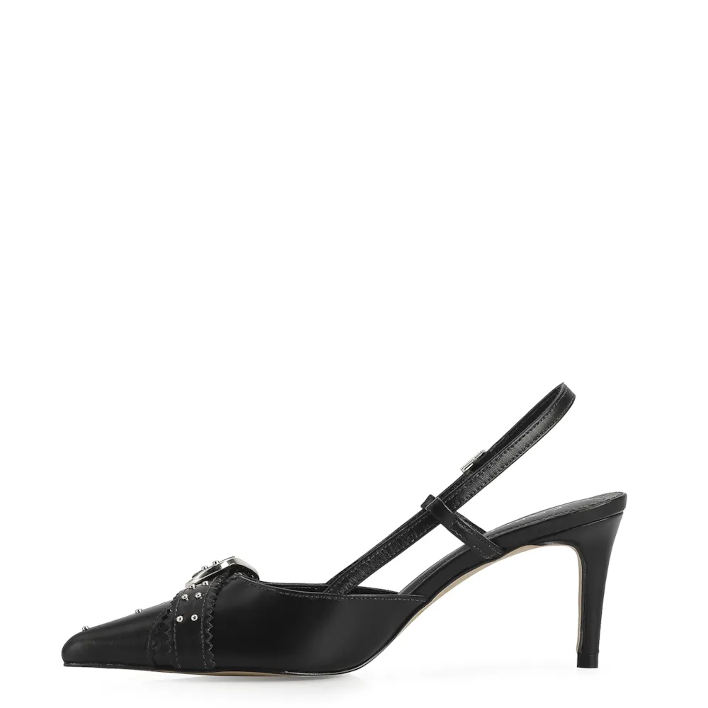 Scarpin Couro Preto - imagem 5