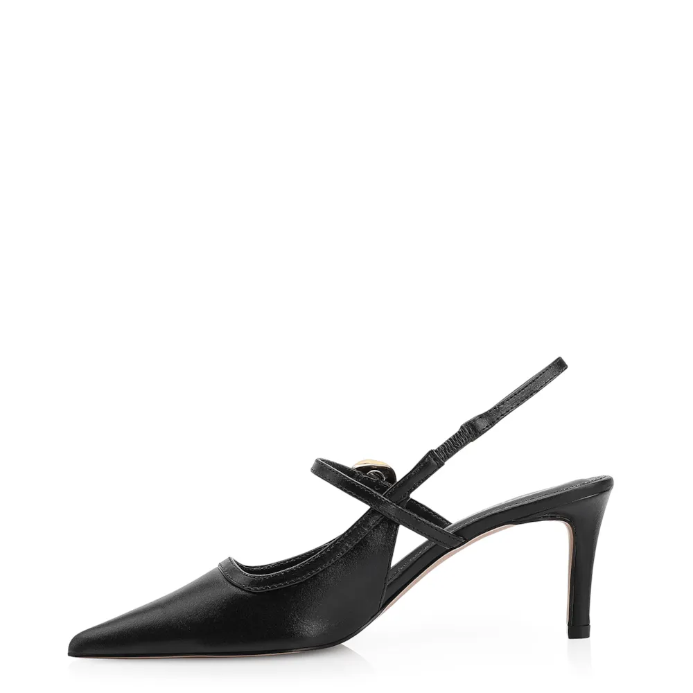 Scarpin Couro Preto - imagem 5
