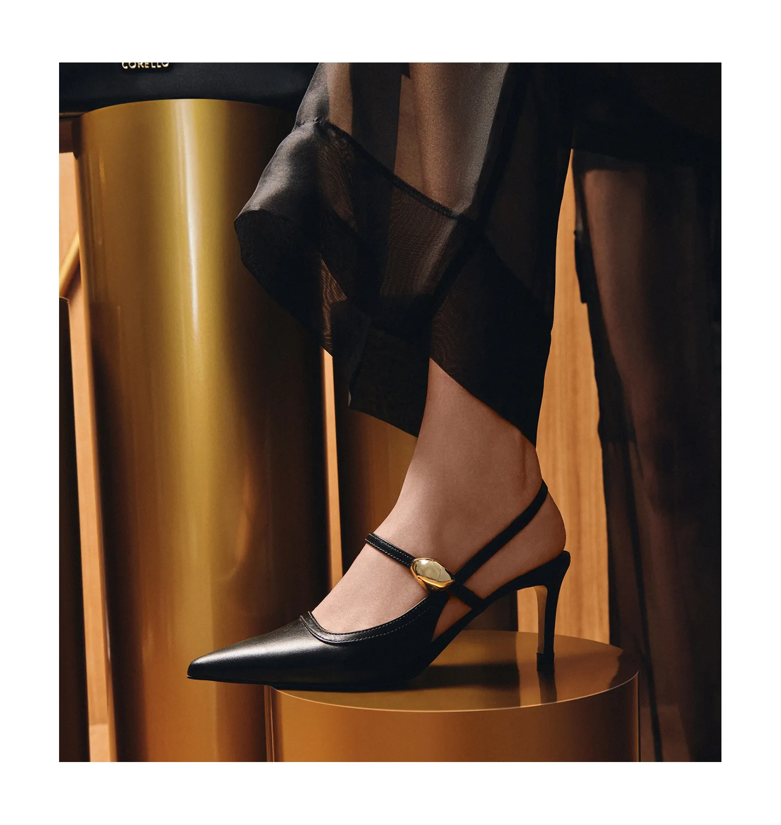 Scarpin Couro Preto
