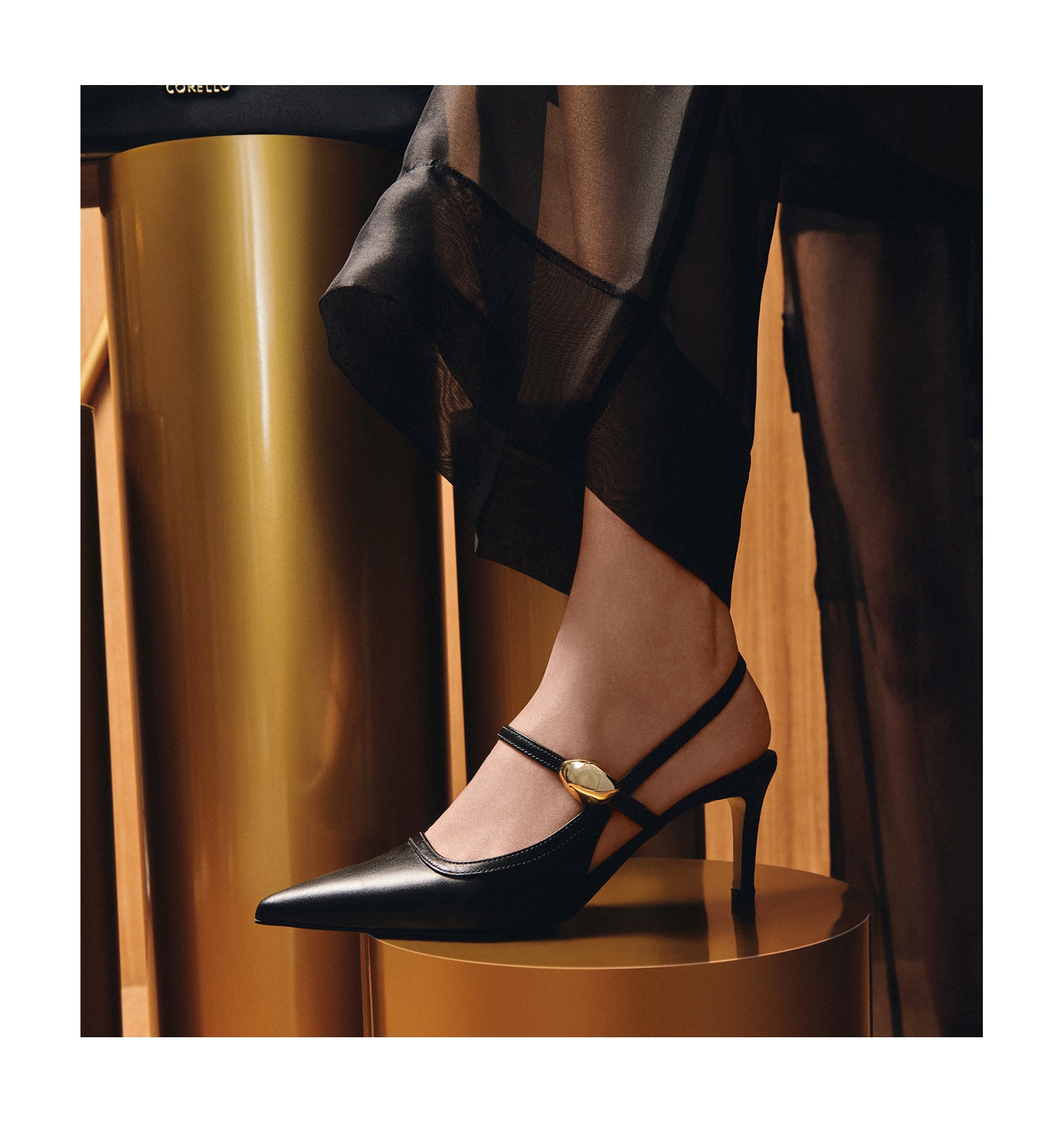 Scarpin Couro Preto