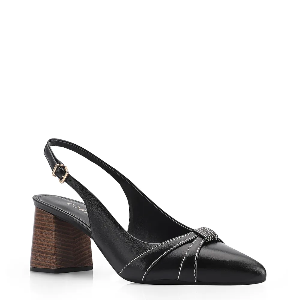 Scarpin Couro Preto