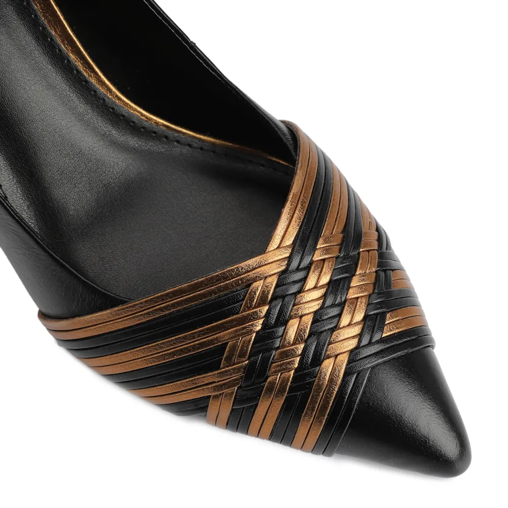 Scarpin Couro Preto/Alt Bronze - imagem 6