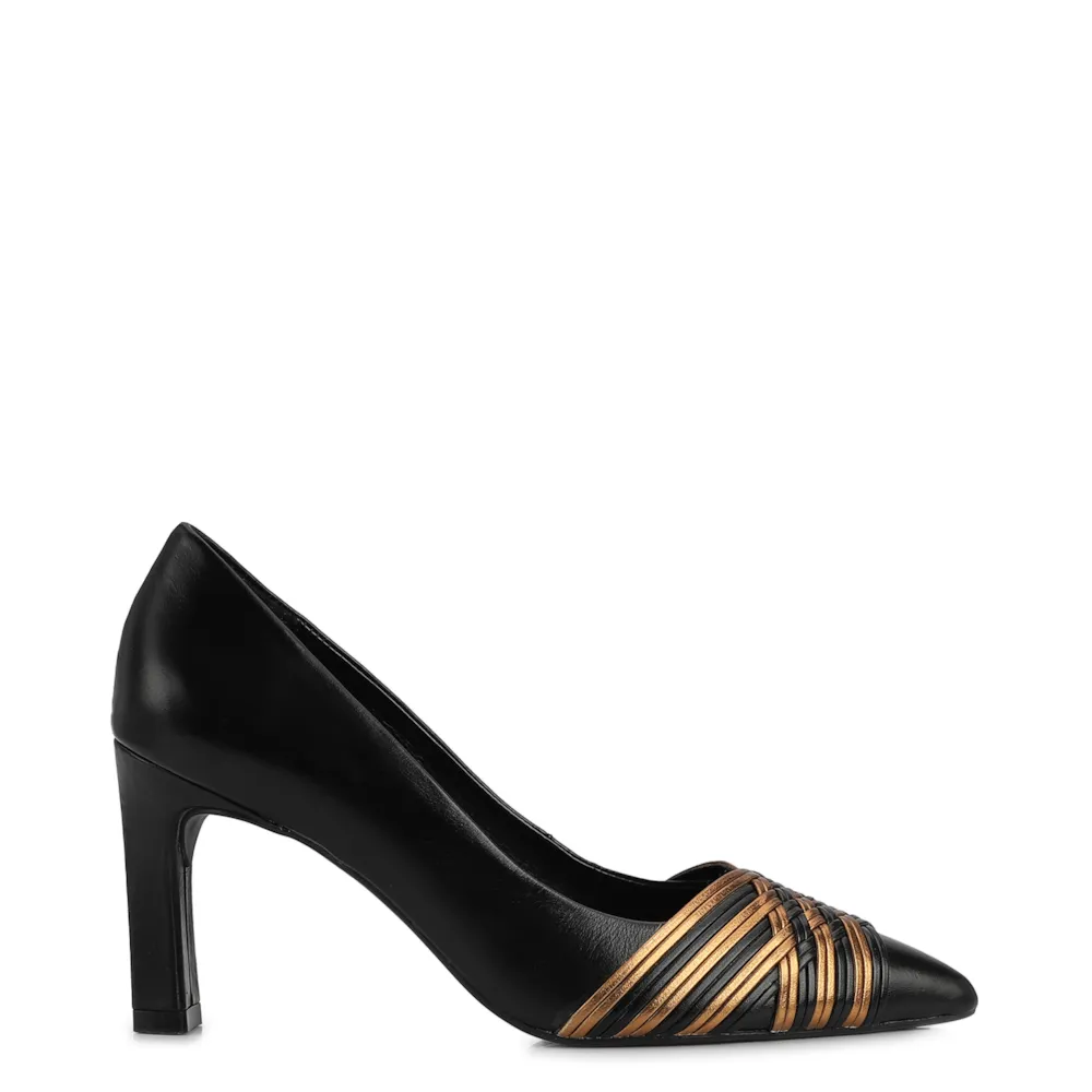 Scarpin Couro Preto/Alt Bronze - imagem 2
