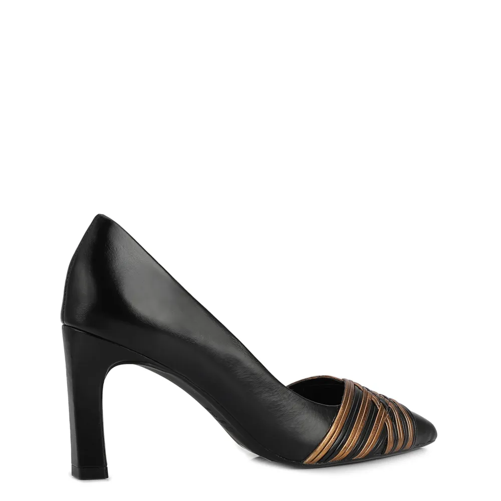 Scarpin Couro Preto/Alt Bronze - imagem 3