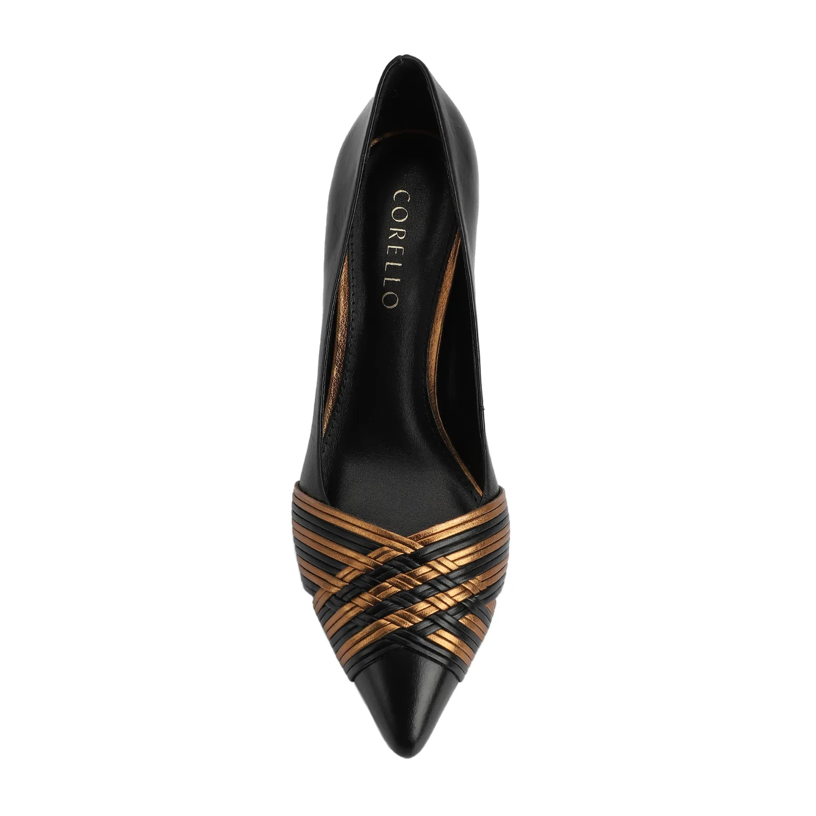 Scarpin Couro Preto/Alt Bronze
