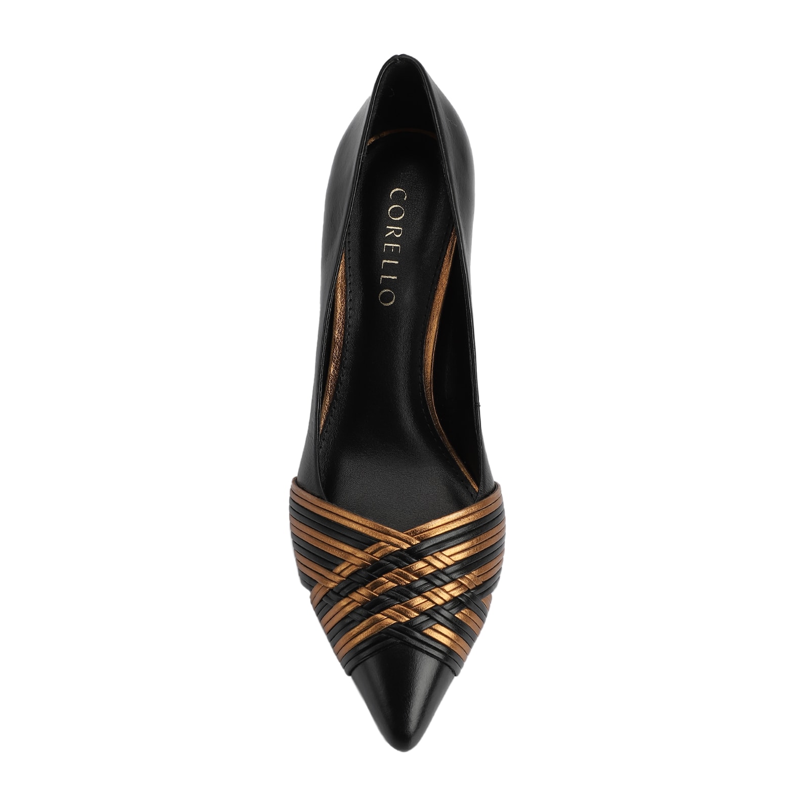 Scarpin Couro Preto/Alt Bronze