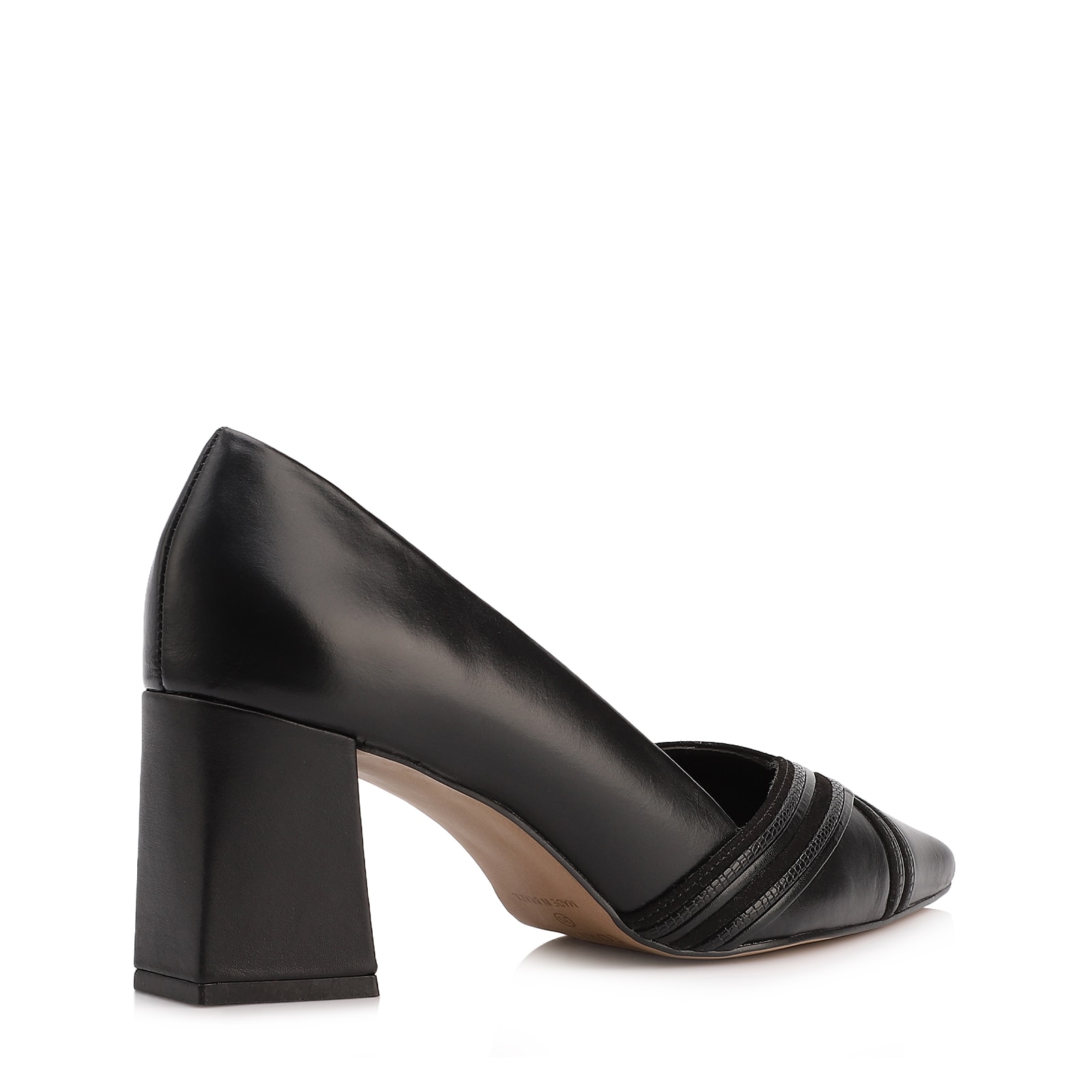 Scarpin Couro Preto/Alt Nobuck Preto/Alt Lezard Preto