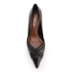 Scarpin Couro Preto/Alt Nobuck Preto/Alt Lezard Preto - imagem 5