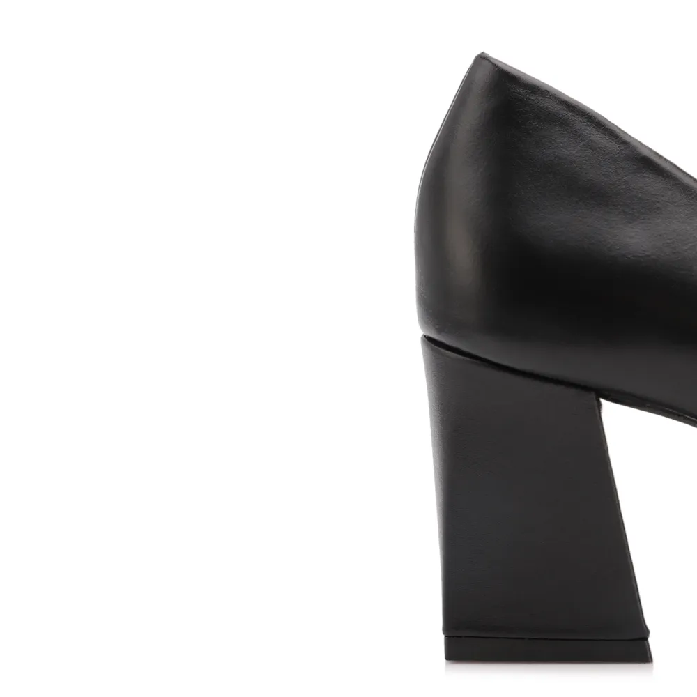 Scarpin Couro Preto/Alt Nobuck Preto/Alt Lezard Preto - imagem 7