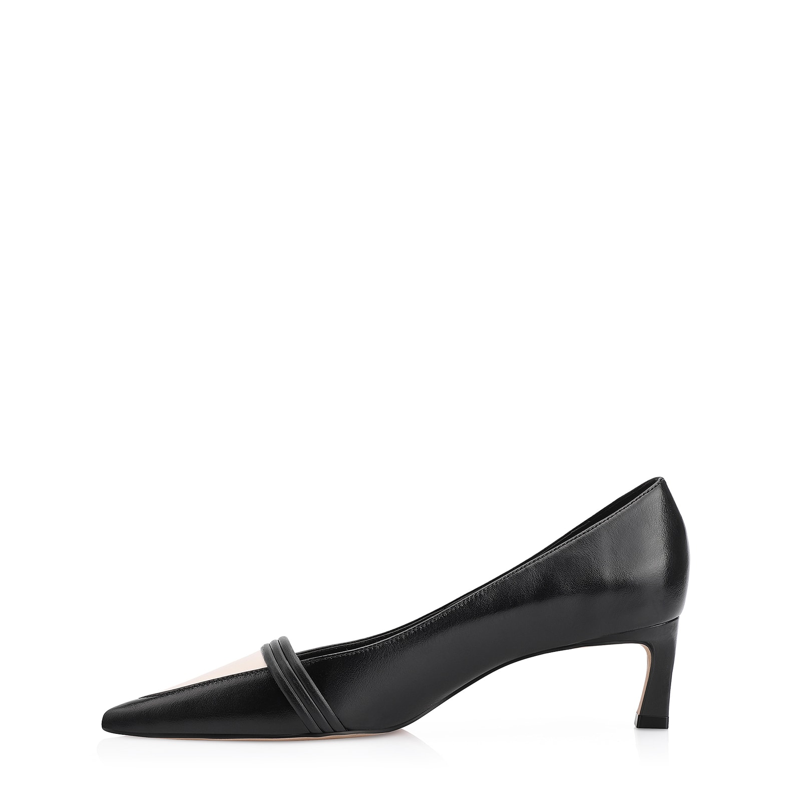Scarpin Couro Preto/Alt Off White