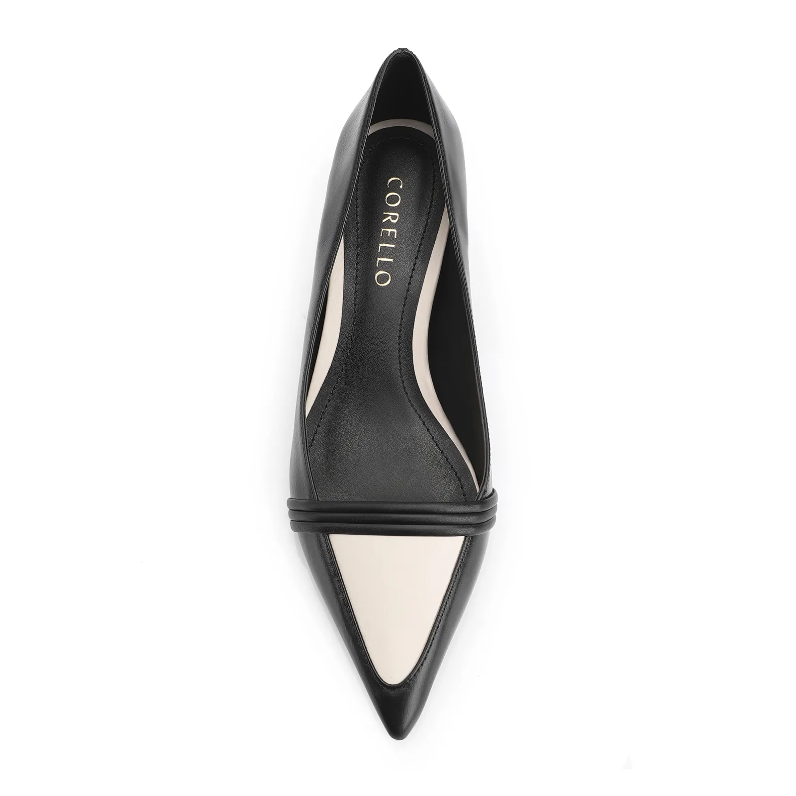 Scarpin Couro Preto/Alt Off White