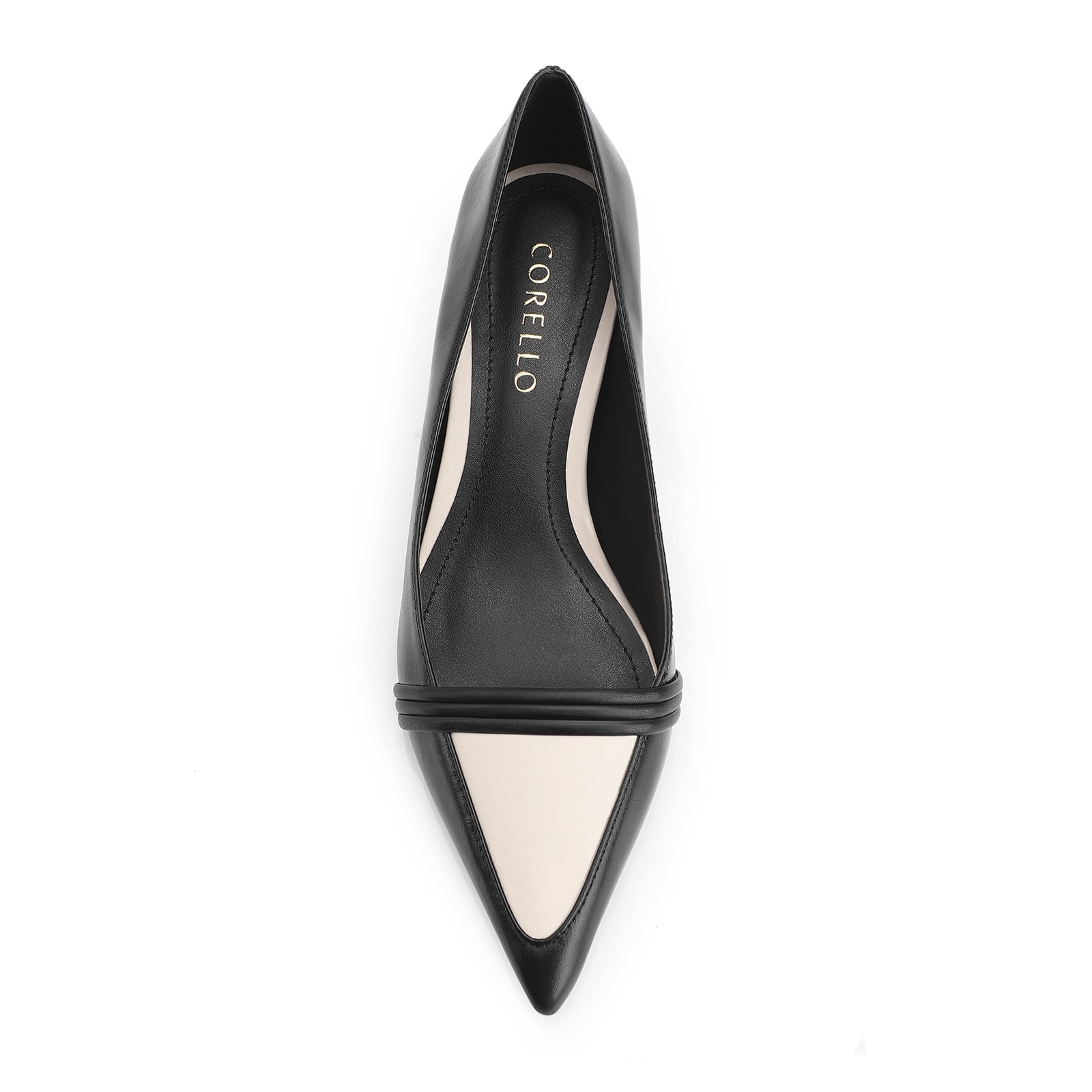 Scarpin Couro Preto/Alt Off White