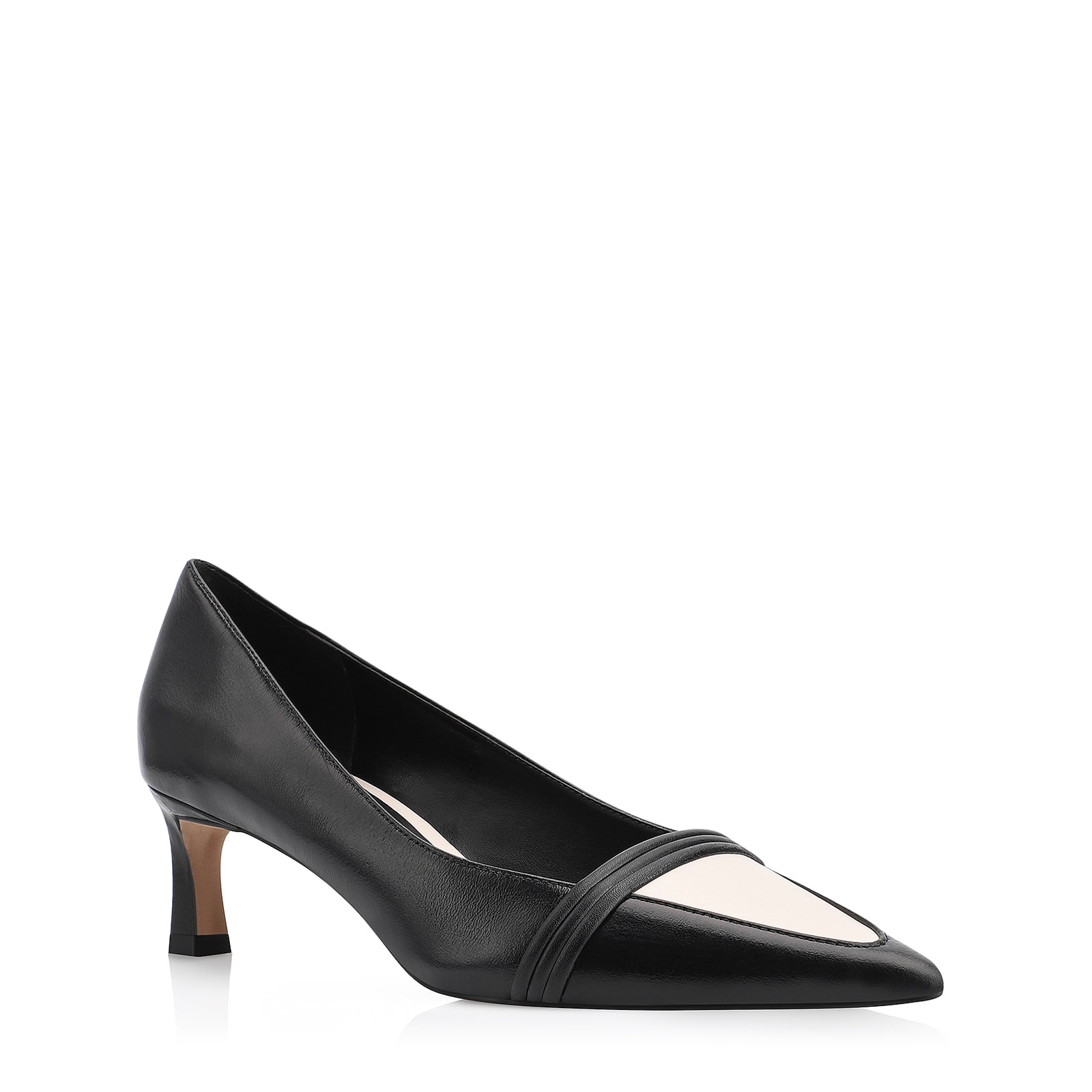 Scarpin Couro Preto/Alt Off White