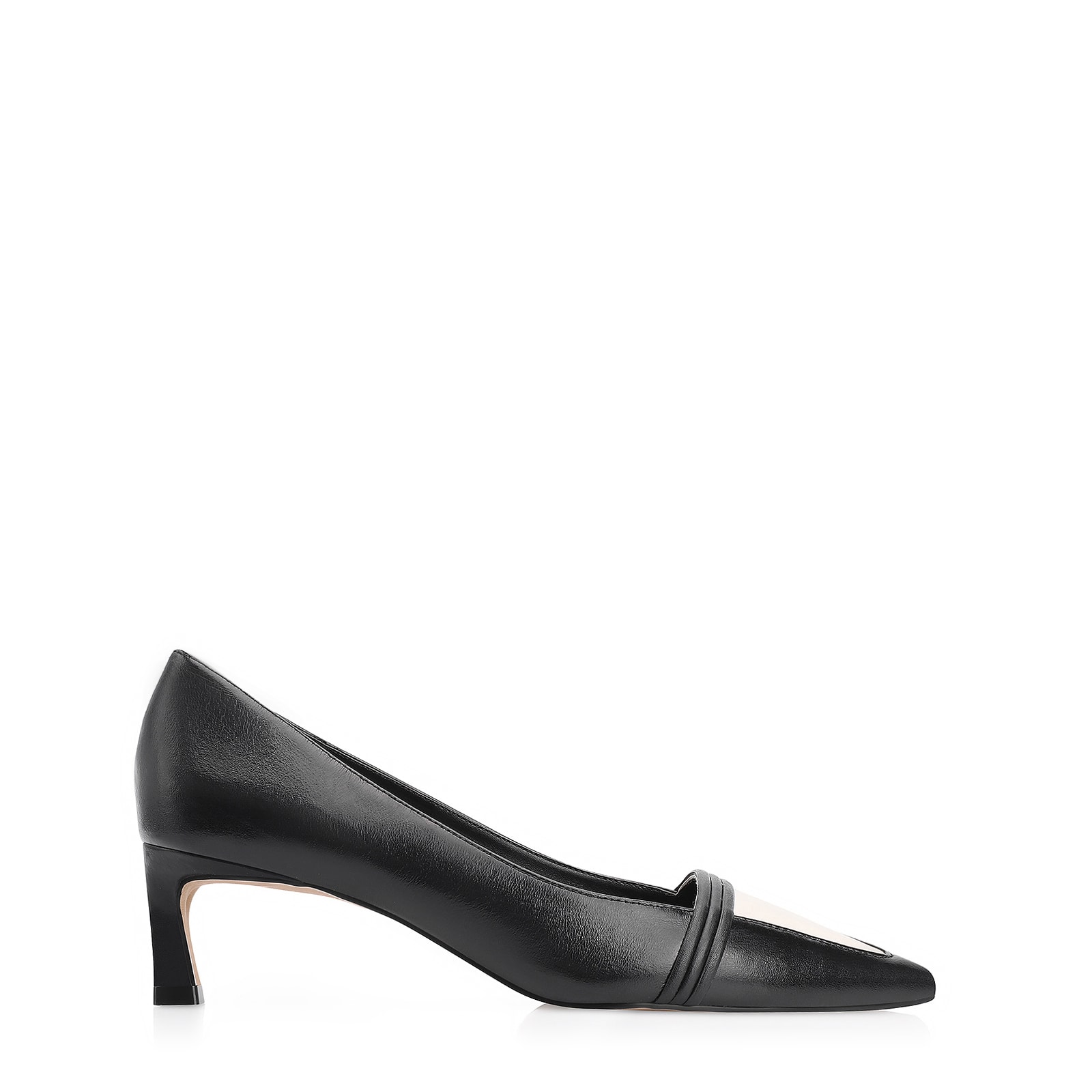 Scarpin Couro Preto/Alt Off White