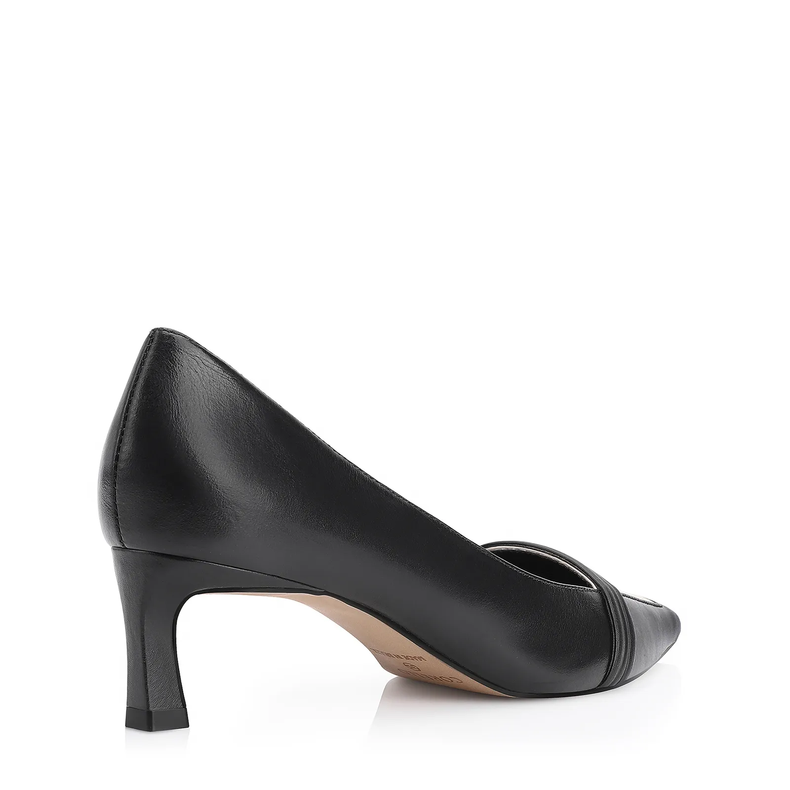 Scarpin Couro Preto/Alt Off White