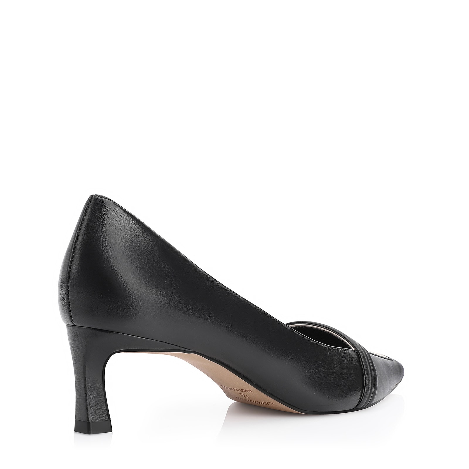 Scarpin Couro Preto/Alt Off White