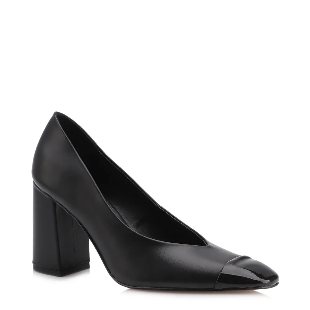 Scarpin Couro Preto/Alt Verniz Preto