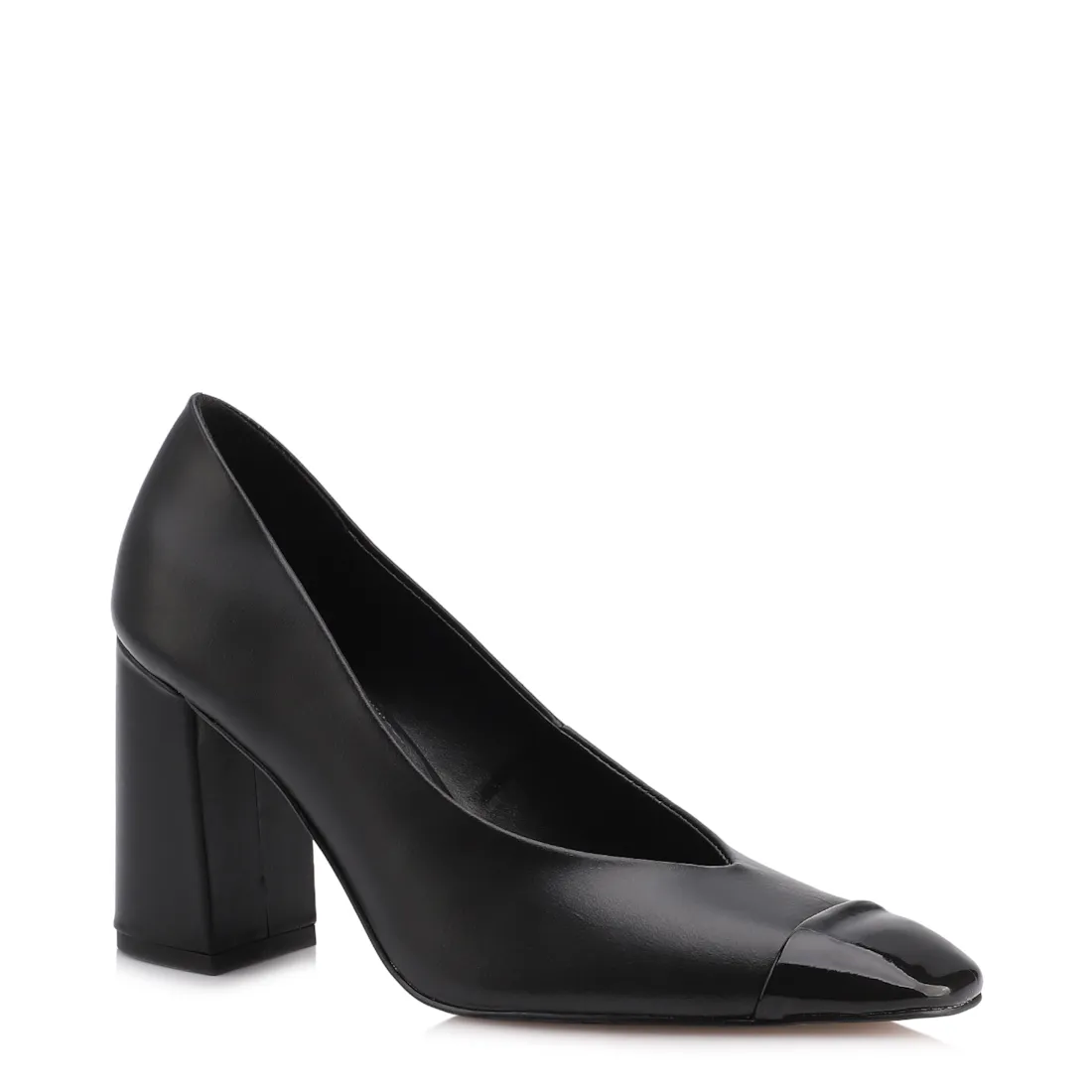 Scarpin Couro Preto/Alt Verniz Preto
