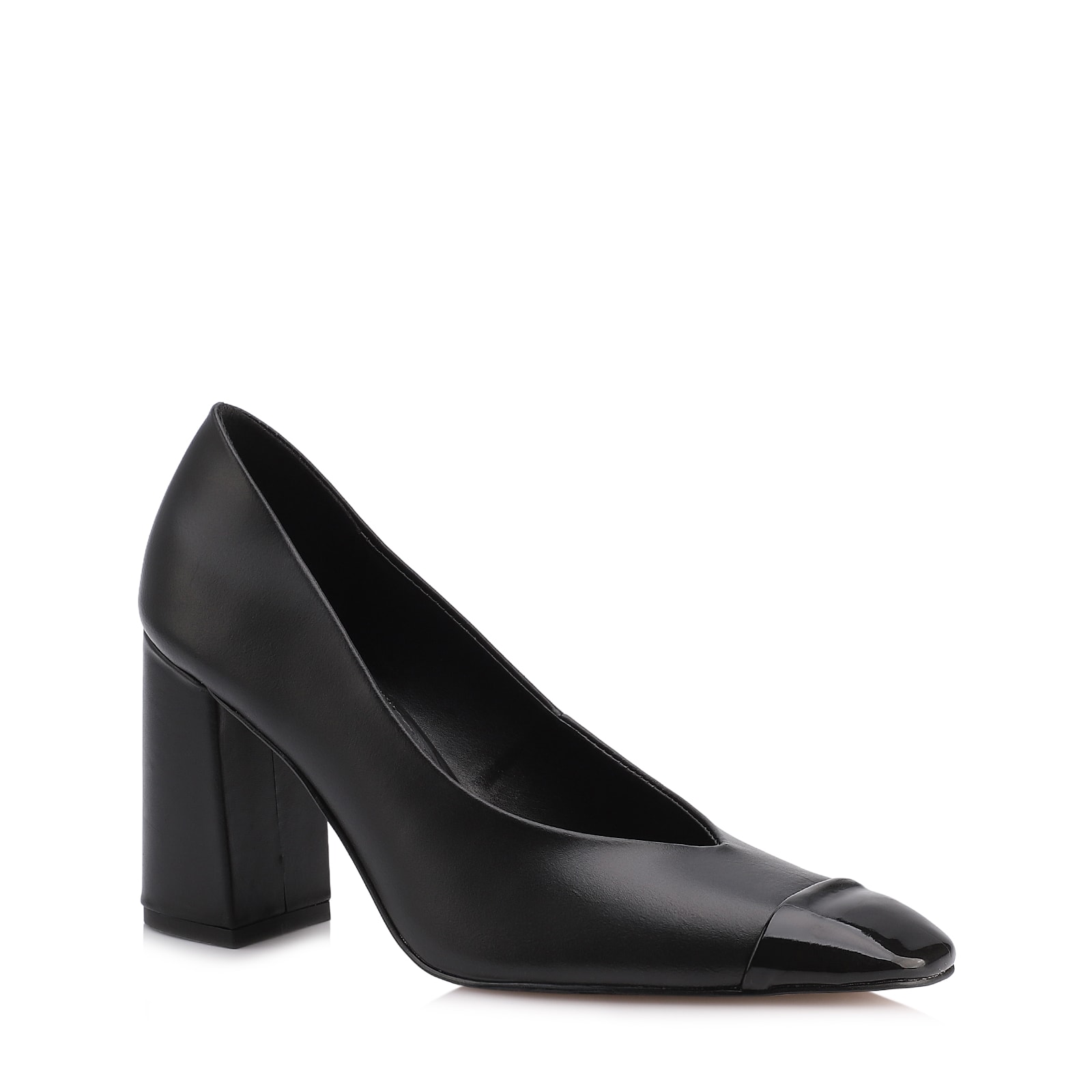 Scarpin Couro Preto/Alt Verniz Preto