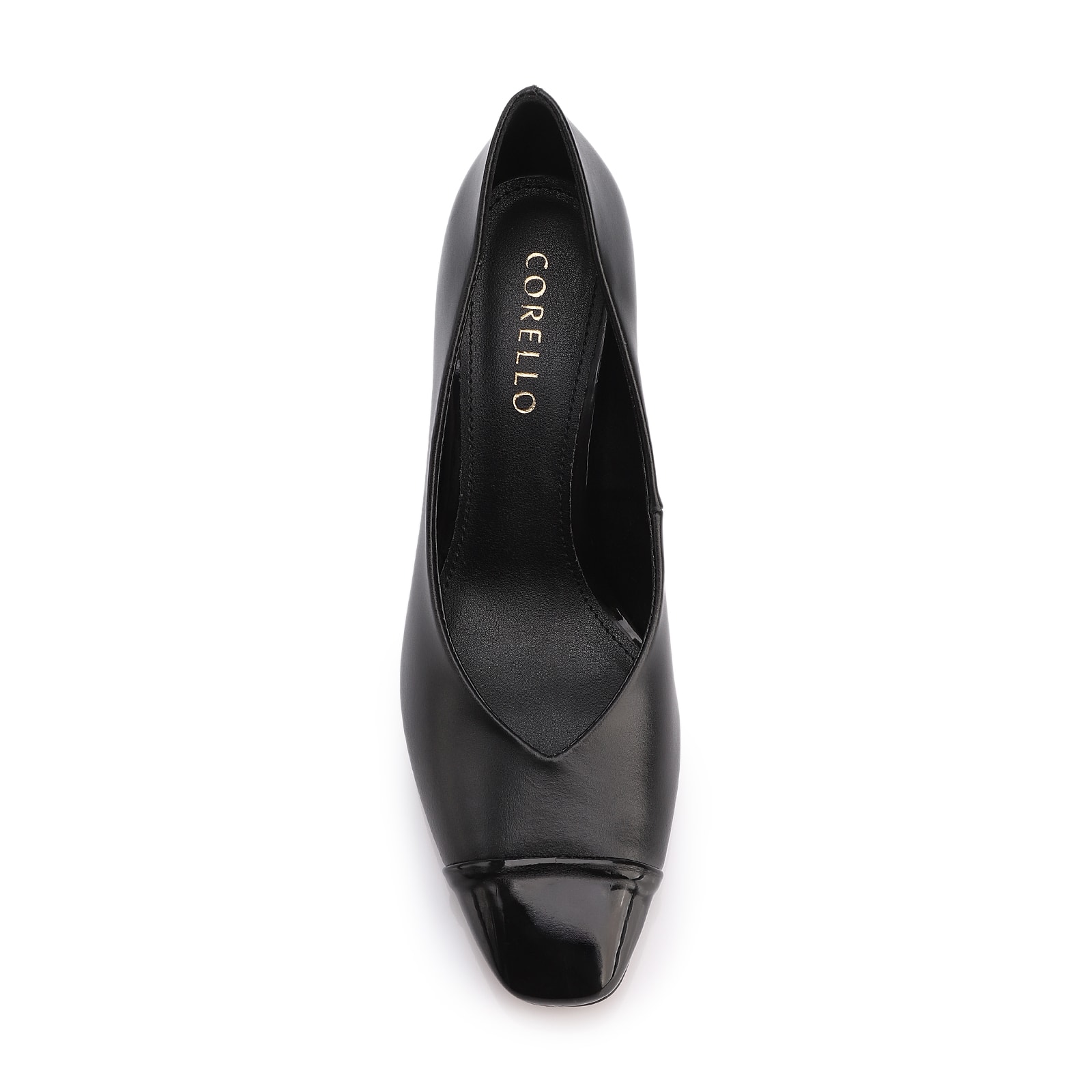 Scarpin Couro Preto/Alt Verniz Preto