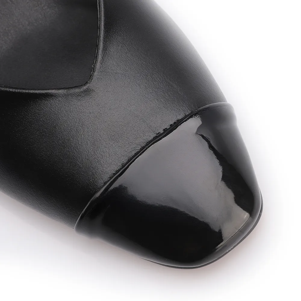 Scarpin Couro Preto/Alt Verniz Preto - imagem 7