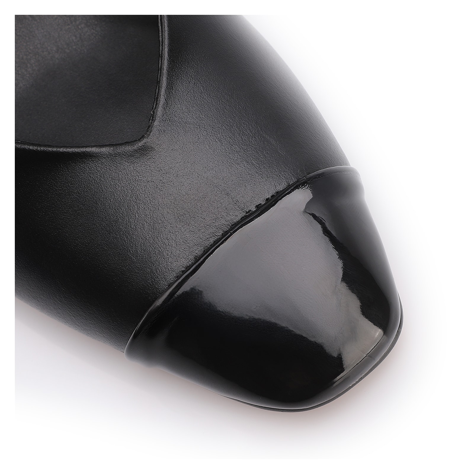 Scarpin Couro Preto/Alt Verniz Preto
