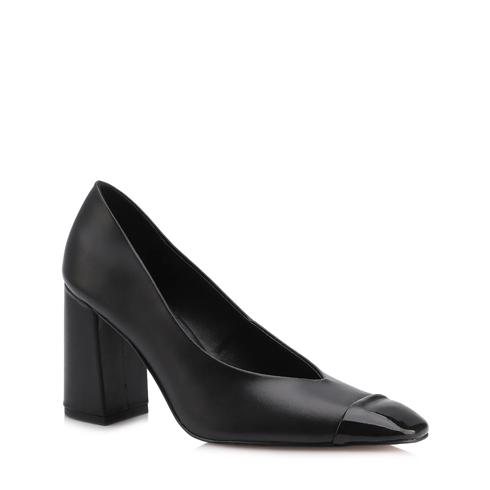 Scarpin Couro Preto/Alt Verniz Preto