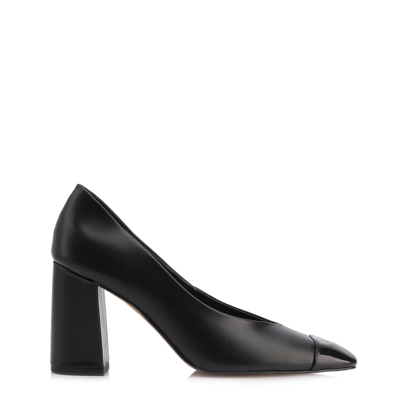Scarpin Couro Preto/Alt Verniz Preto