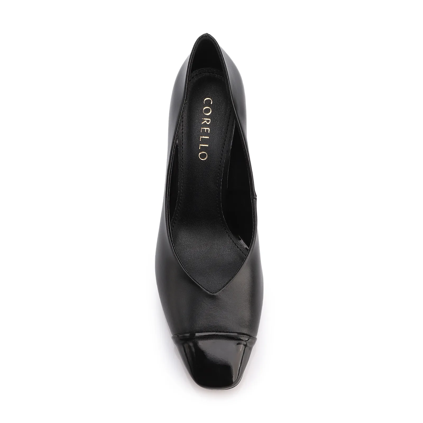 Scarpin Couro Preto/Alt Verniz Preto