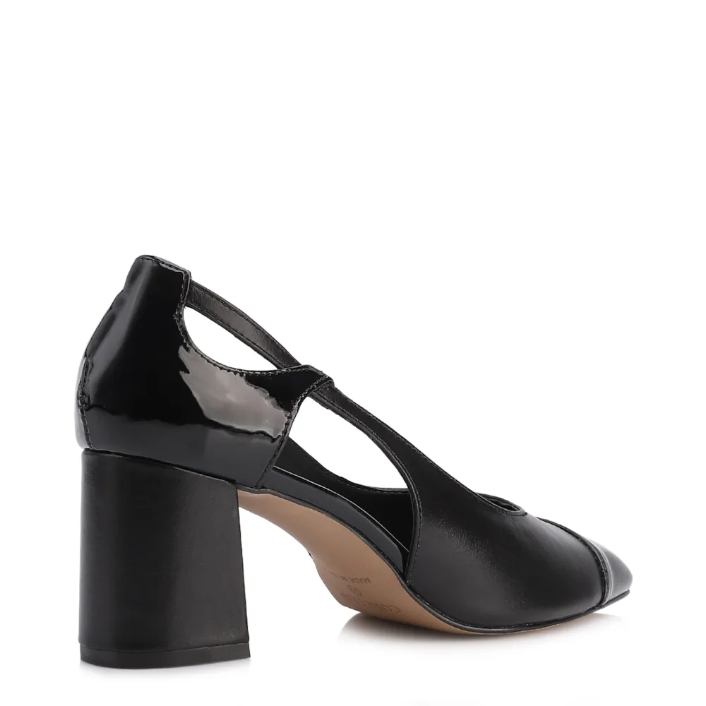 Scarpin Couro Preto/Alt Verniz Preto - imagem 3