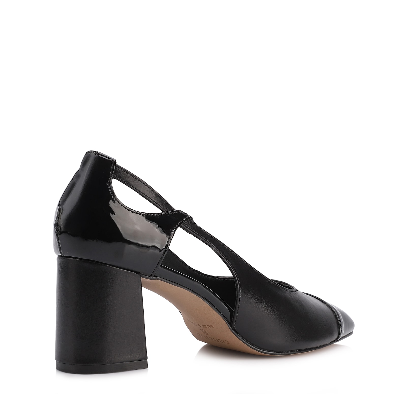 Scarpin Couro Preto/Alt Verniz Preto