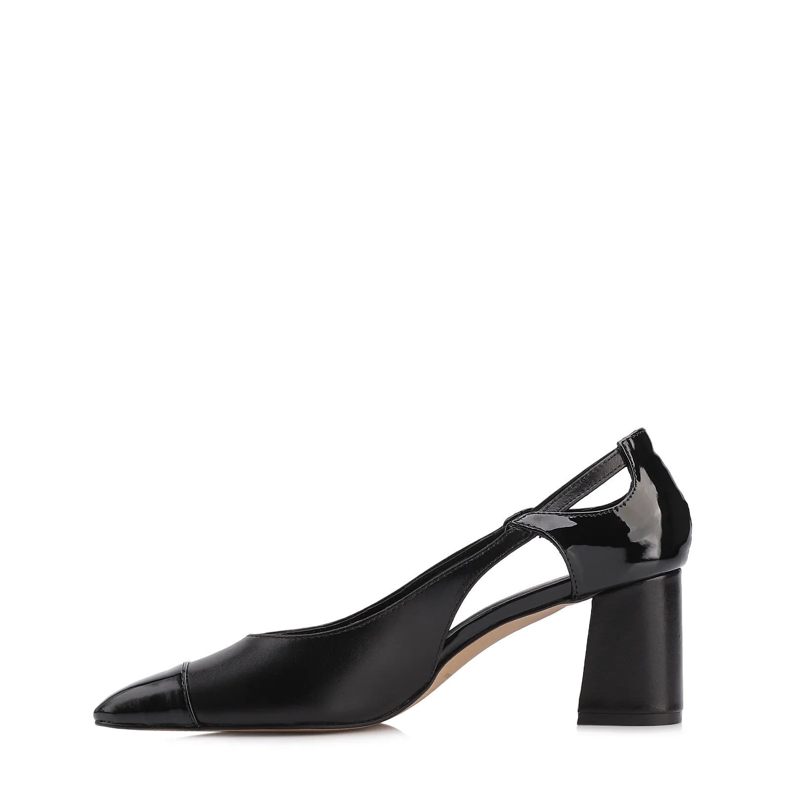 Scarpin Couro Preto/Alt Verniz Preto