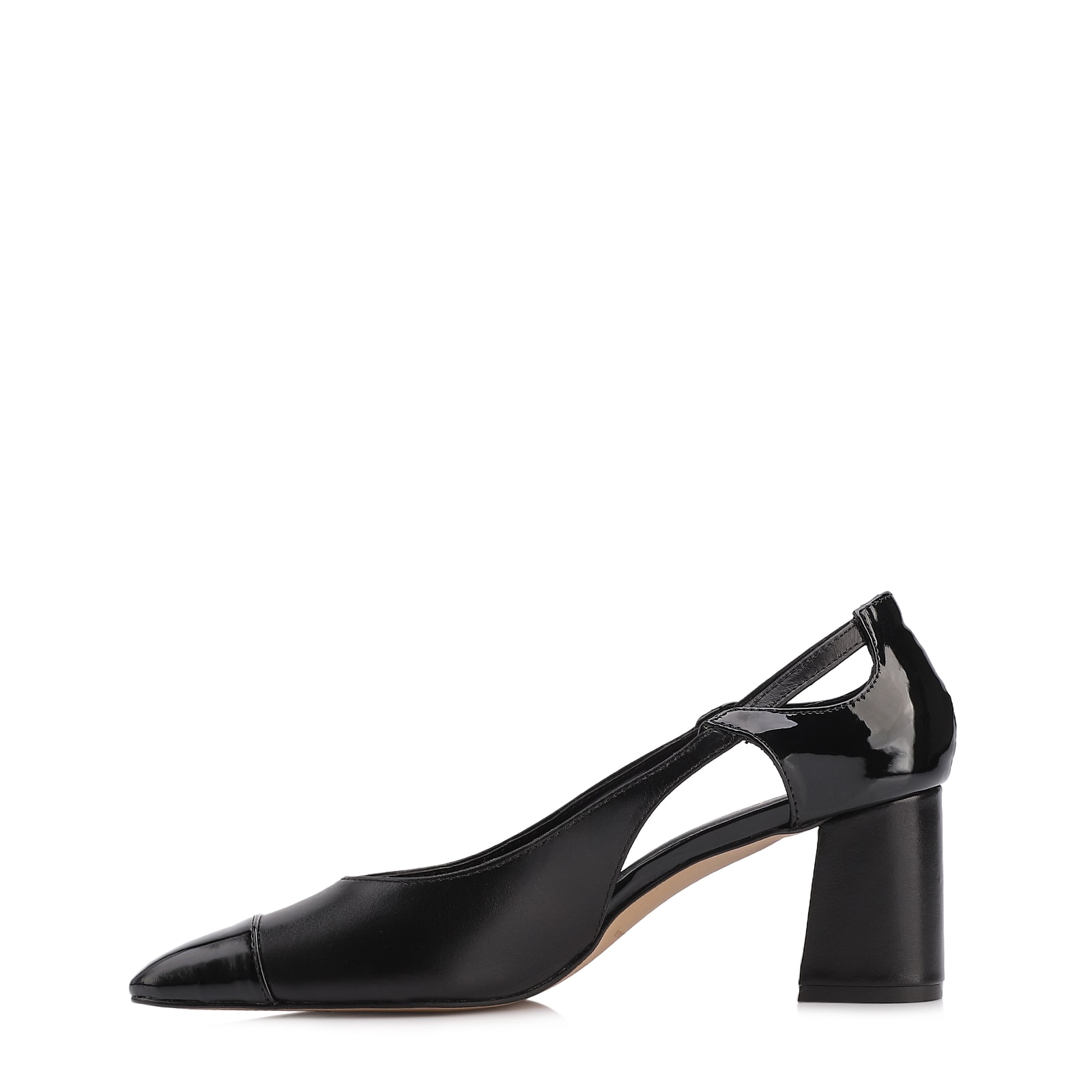 Scarpin Couro Preto/Alt Verniz Preto