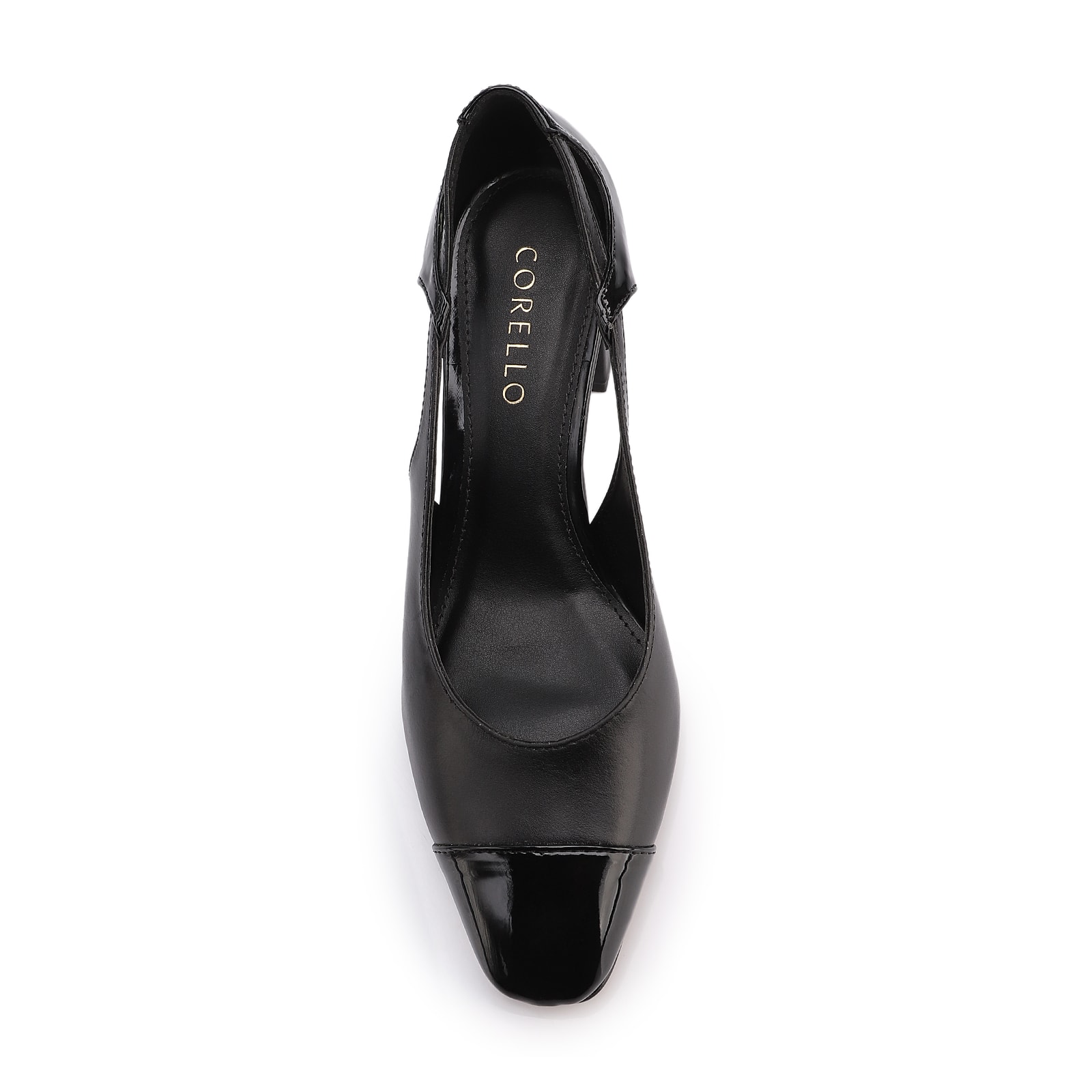 Scarpin Couro Preto/Alt Verniz Preto