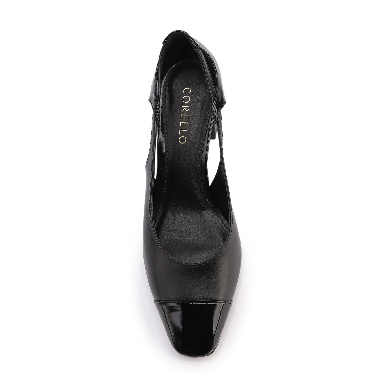 Scarpin Couro Preto/Alt Verniz Preto