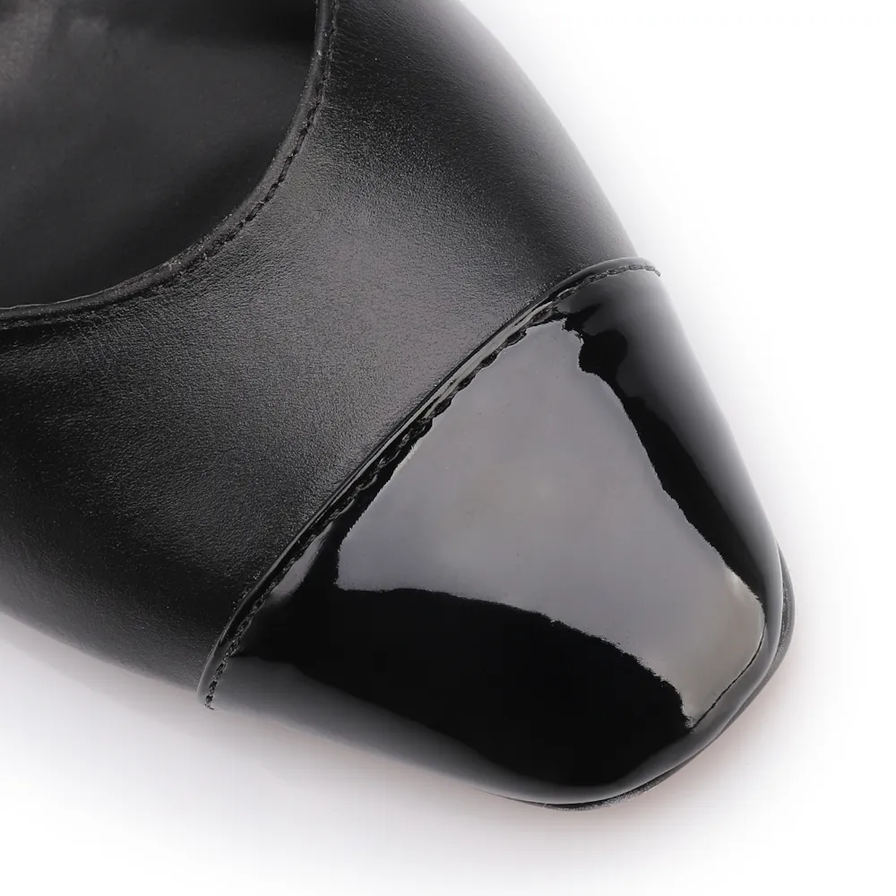 Scarpin Couro Preto/Alt Verniz Preto - imagem 6