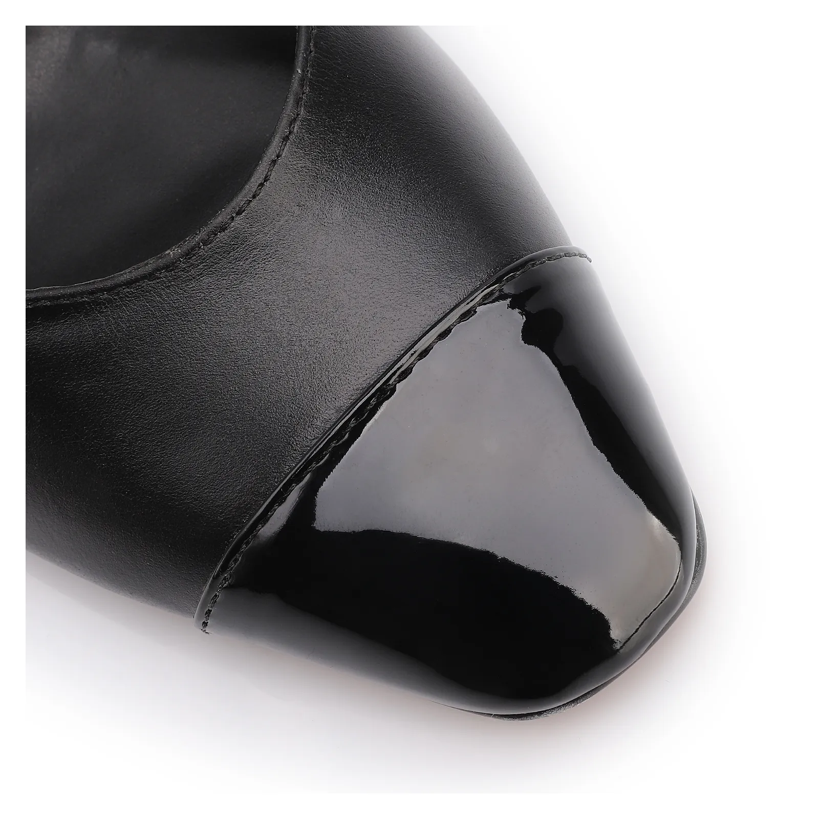 Scarpin Couro Preto/Alt Verniz Preto