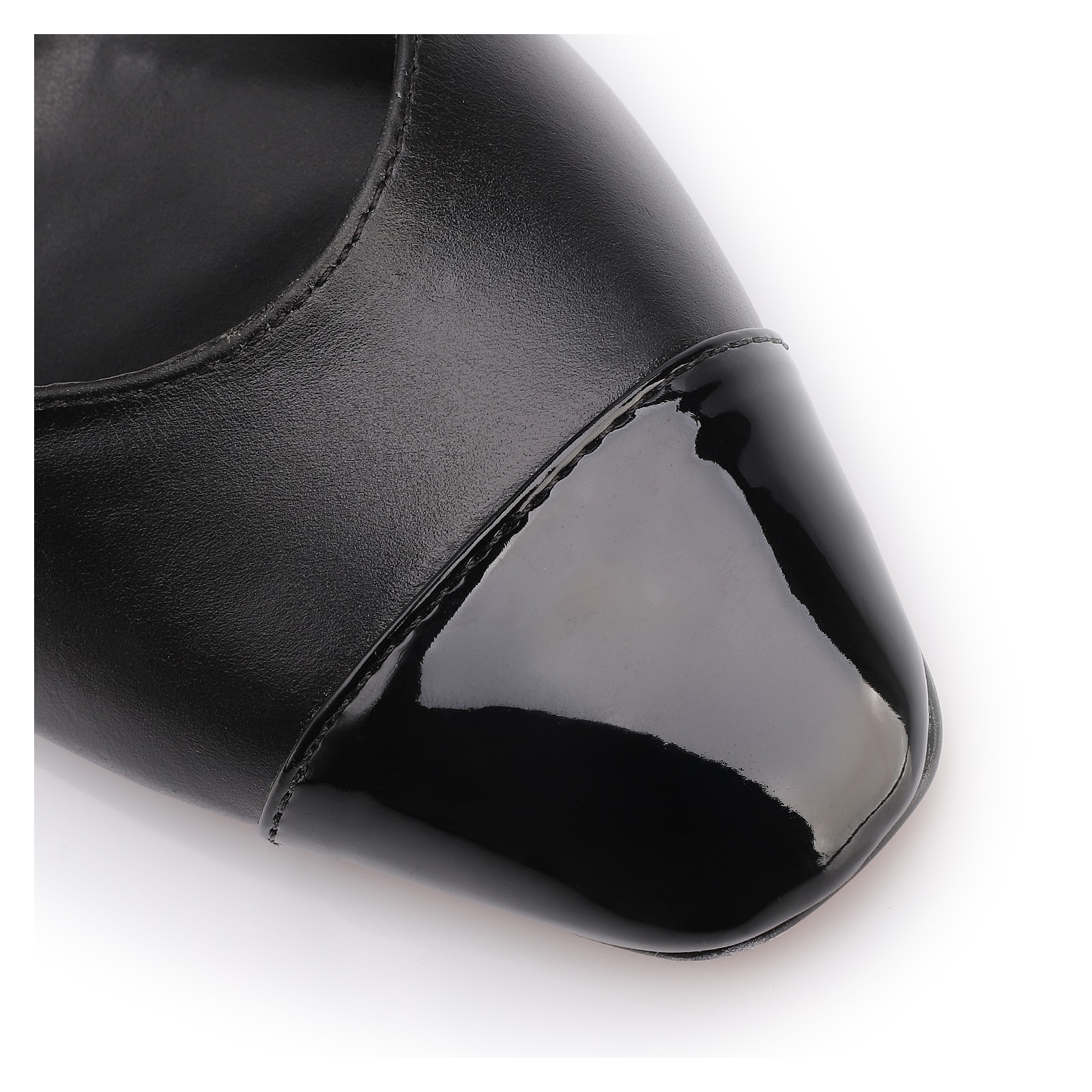 Scarpin Couro Preto/Alt Verniz Preto